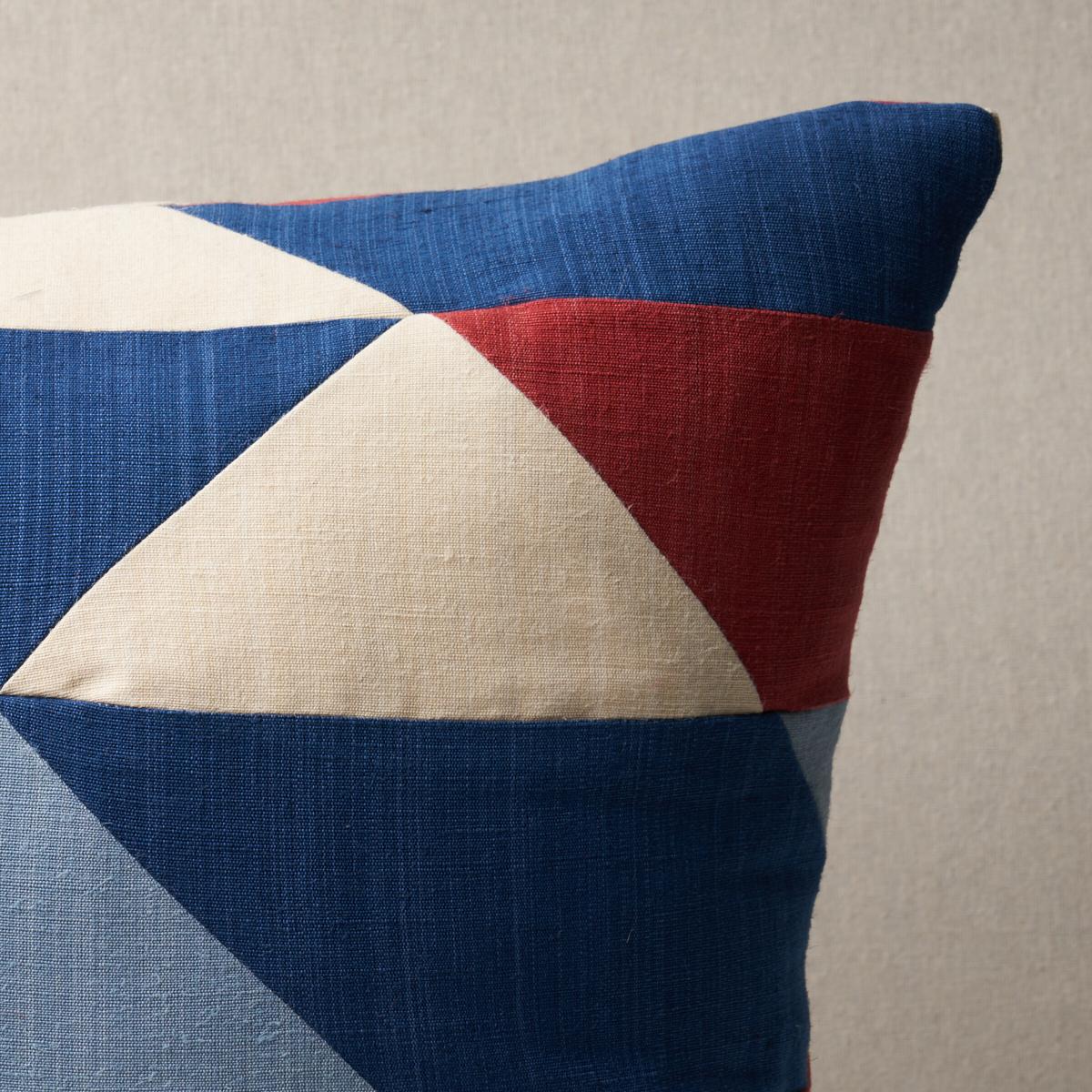 This pillow features Erindale with a knife edge finish. The perfect marriage of modern and rustic, Erindale in Americana is a striking patchwork made of hand-dyed cotton-jute. Pillow includes a feather/down fill insert and hidden zipper closure. *If