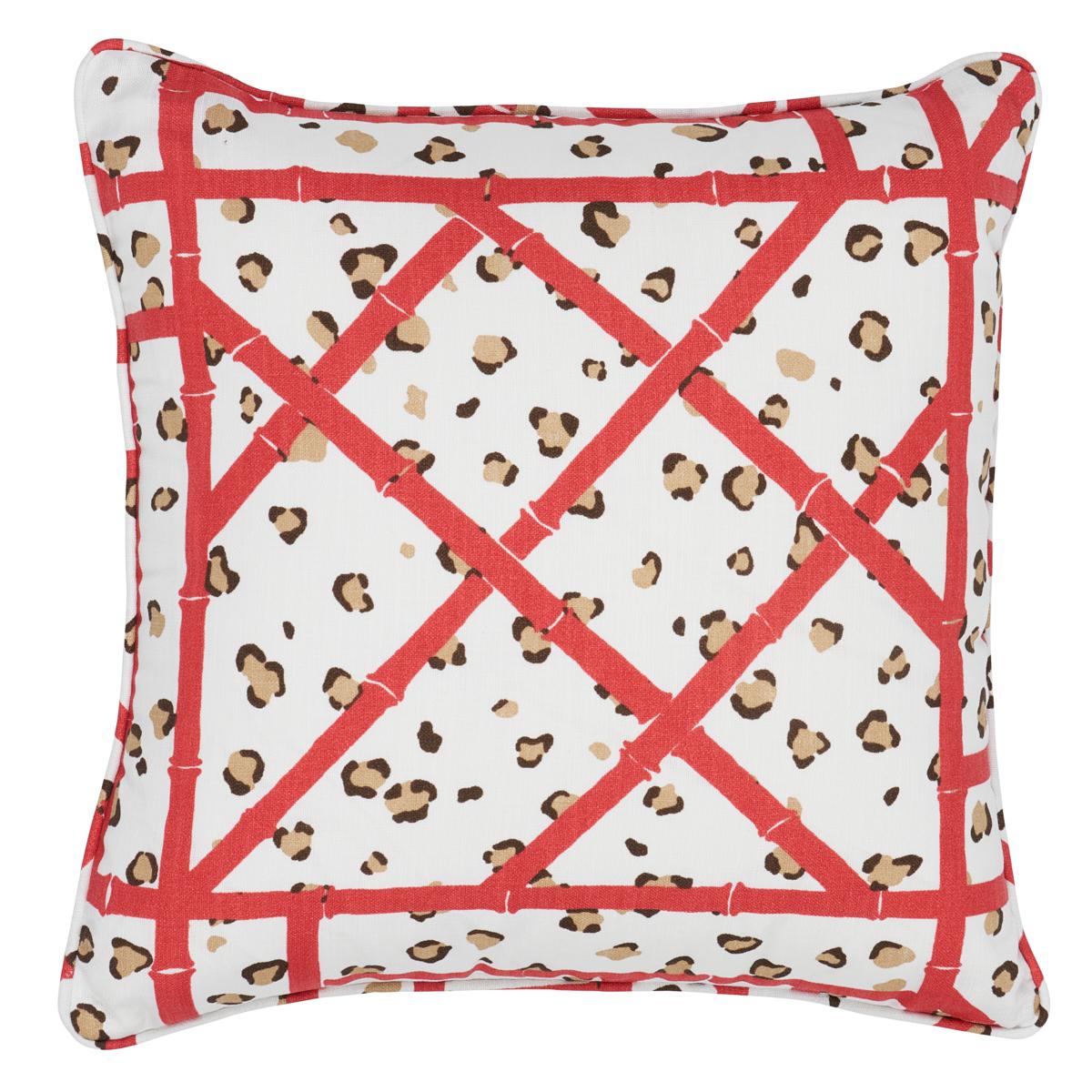 Schuamcher Fancy Beasts I/O 18" Pillow in Coral Cheetah For Sale