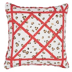 Coussin Schuamcher Fancy Beasts I/O de 18 pouces en corail en forme de guépard