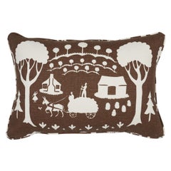 Schuamcher Farm Scene 20" Pillow in Brown