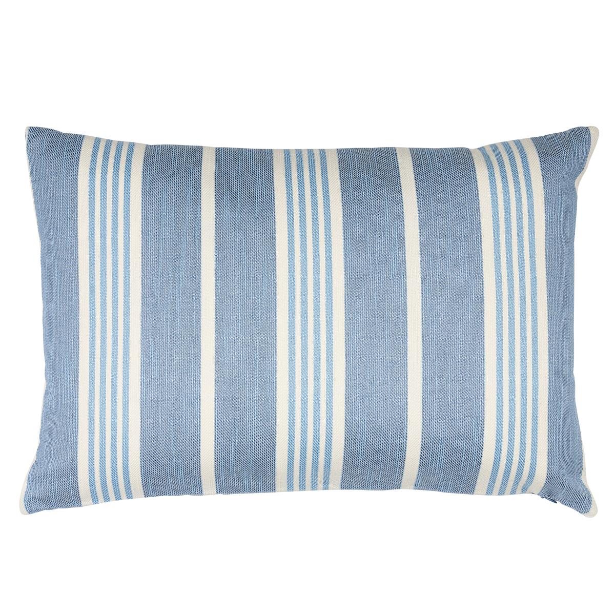 Schuamcher Hampton Stripe I/O 20" Pillow in Pool For Sale