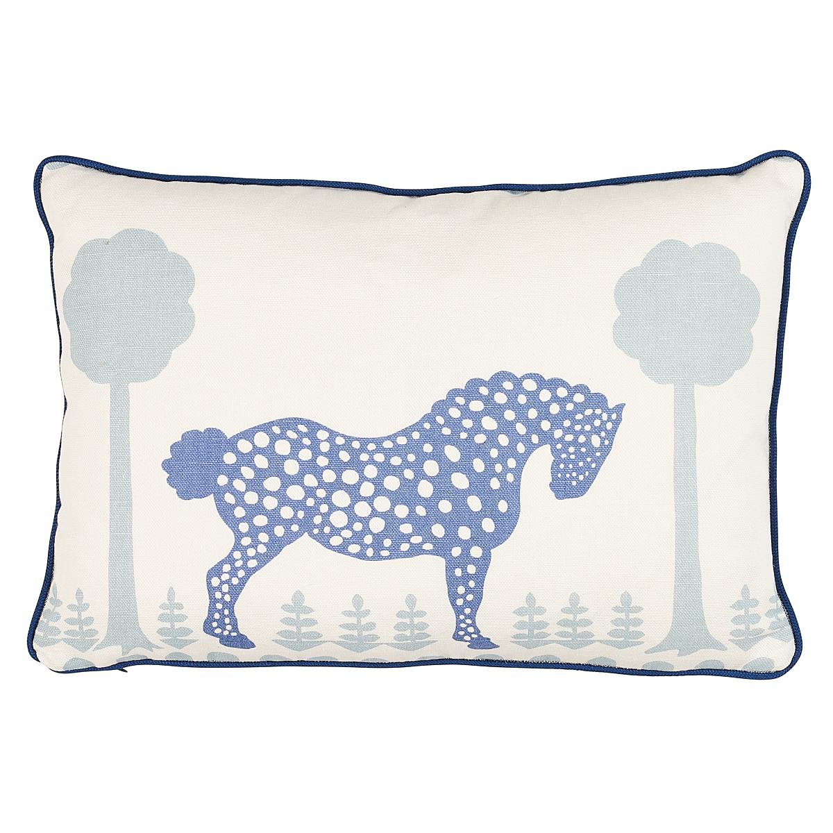 Schuamcher Gepunktetes Pony-Kissen in Blau, 18" im Angebot