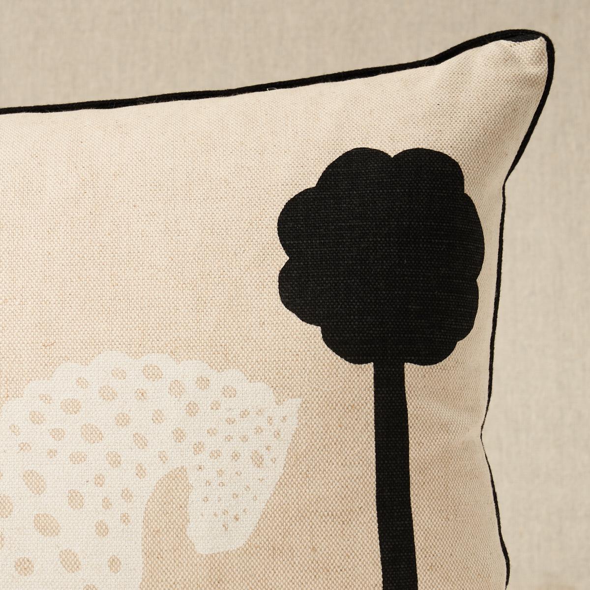 This pillow features Polka Dot Pony. Inspired by a midcentury pattern in our archive, Polka-Dot Pony in natural is a charming, whimsical design with modern appeal. Rows of stylized equine silhouettes create a large-scale stripe effect with the