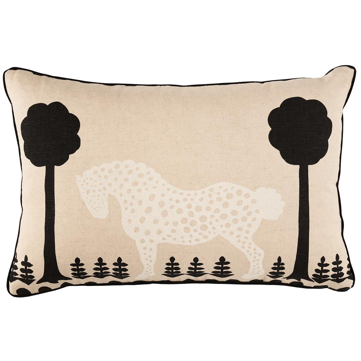 Schuamcher Polka Dot Pony 18" Pillow in Natural For Sale