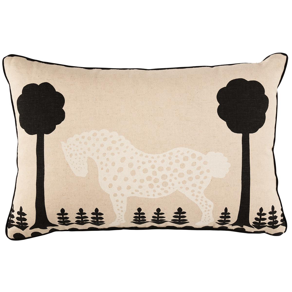 Coussin Schuamcher Polka Dot Pony de 18 pouces en naturel en vente