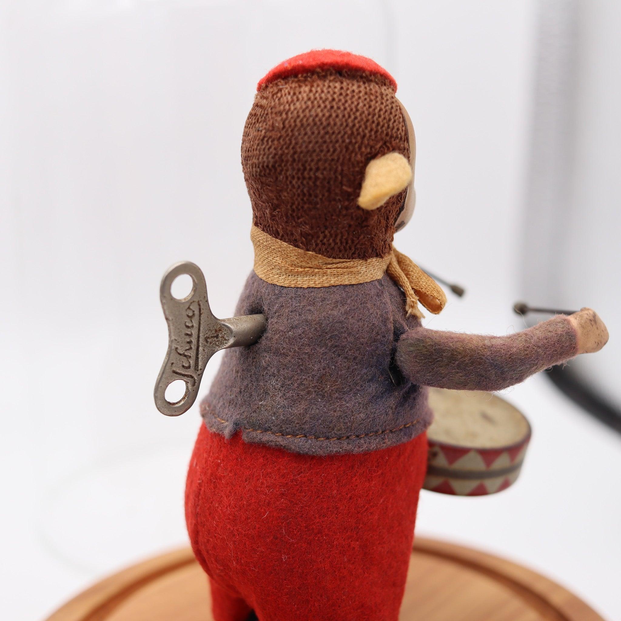 Acier SCHUCO 1920 Allemagne Set de Singes Mécaniques Musiciens Violoniste & Drumber en vente