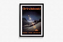 Circa 1970 Original travel poster for Grindelwald in Switzerland