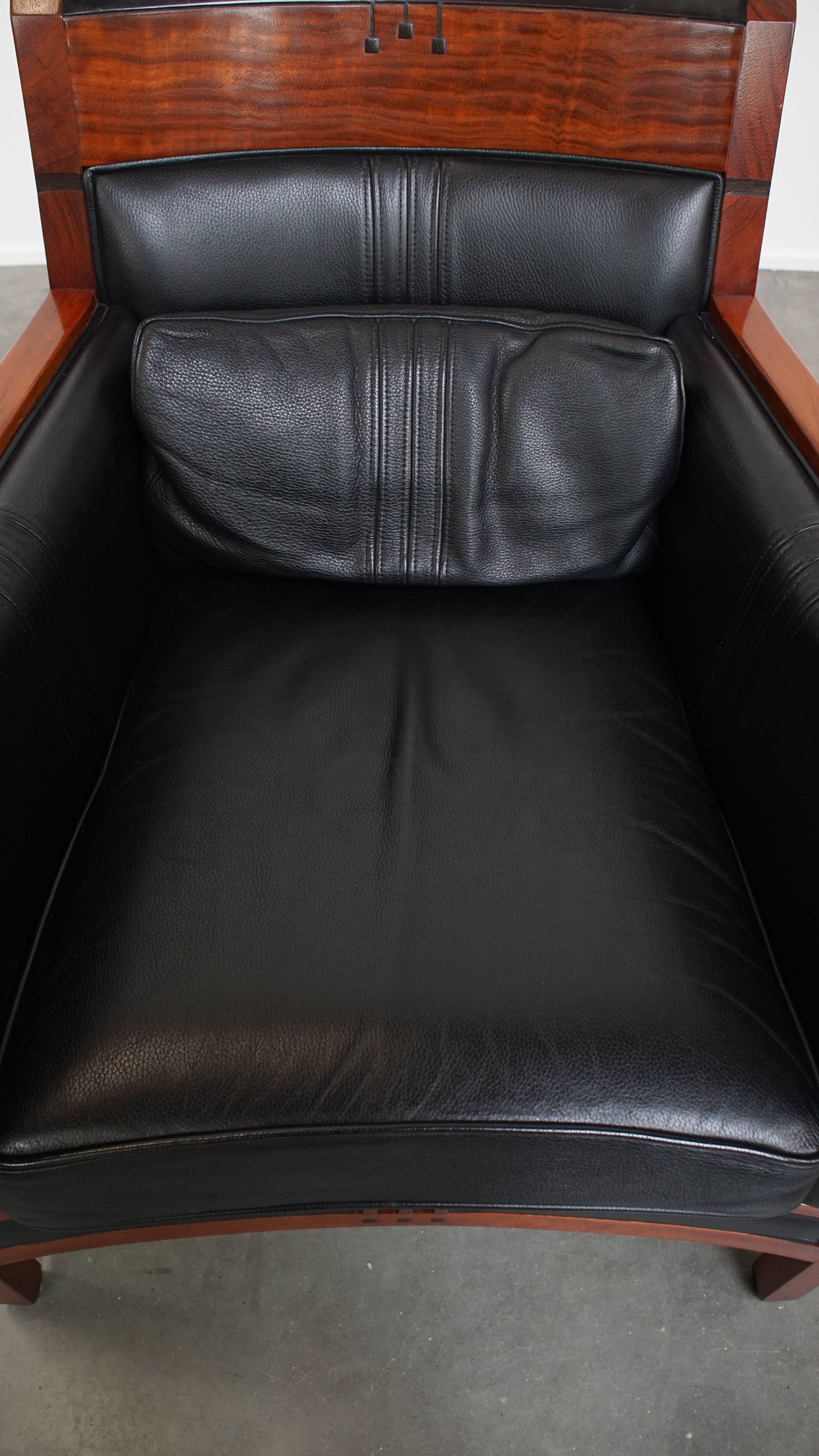 Leather Schuitema Art Deco design armchair from the Decoforma series For Sale