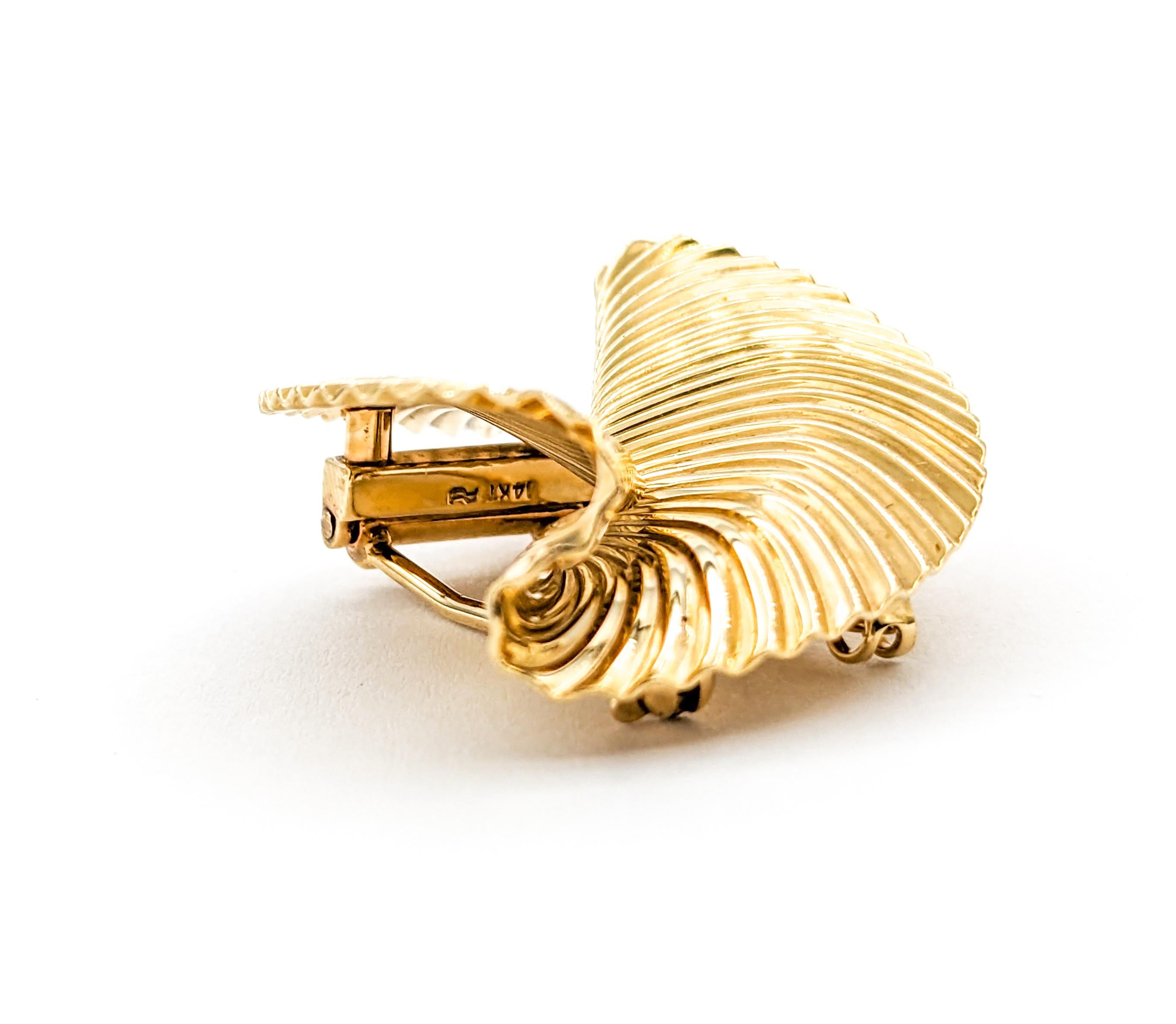 George Schuler pour Tiffany, broche tourbillonnante du milieu du siècle en or jaune  en vente 1