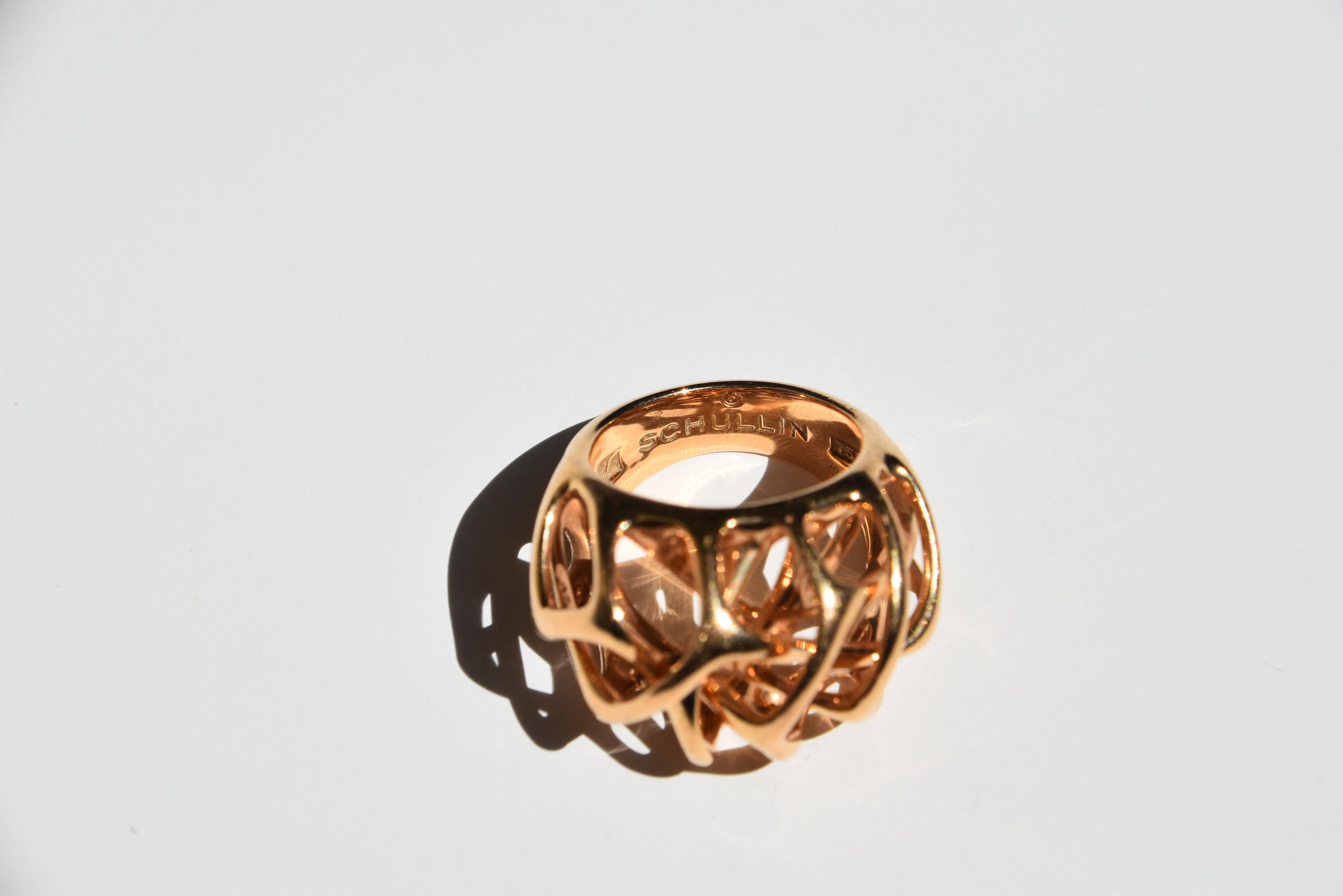 Anello a reticolo in oro rosa Schullin Wein in vendita 1