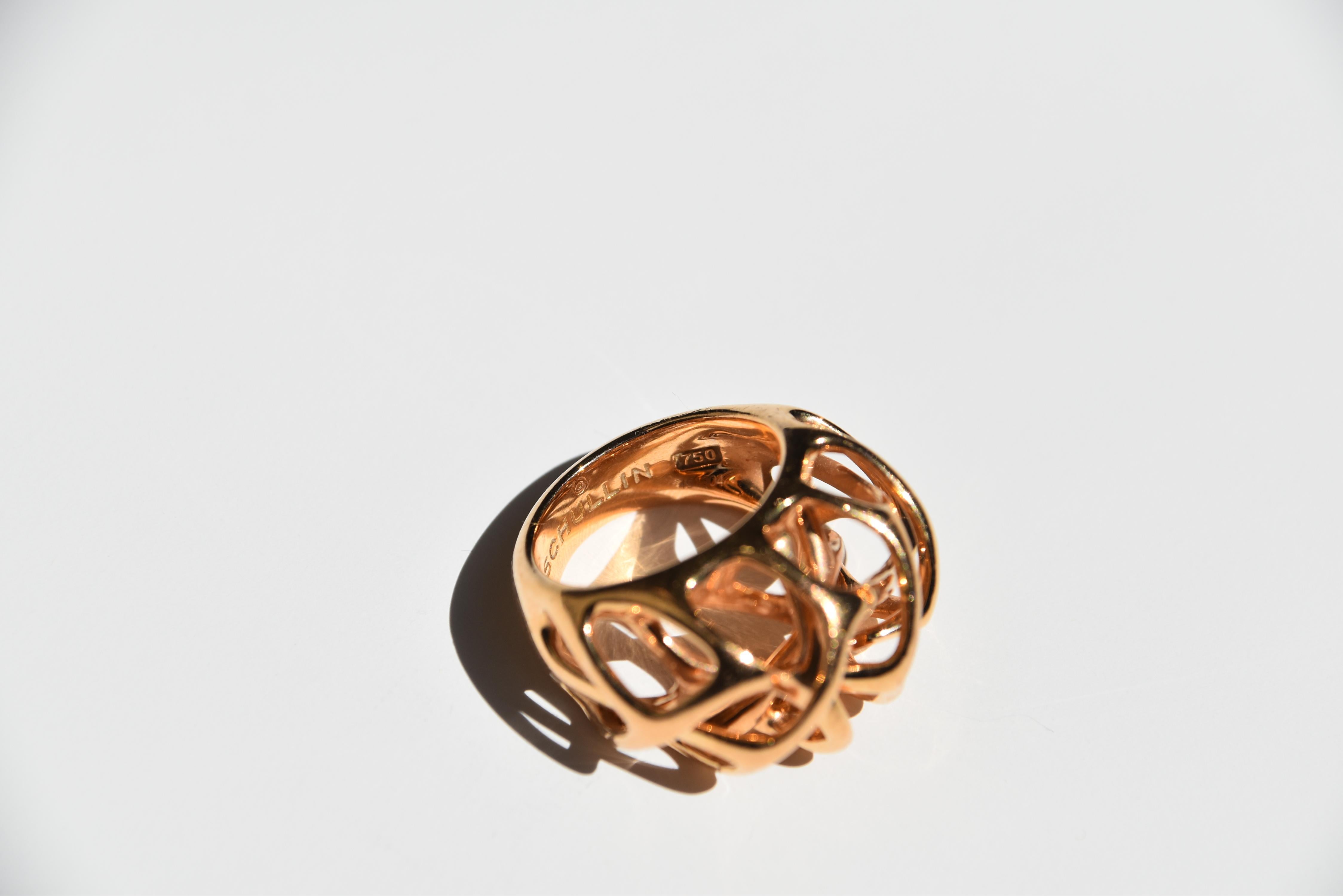 Anello a reticolo in oro rosa Schullin Wein in vendita 2