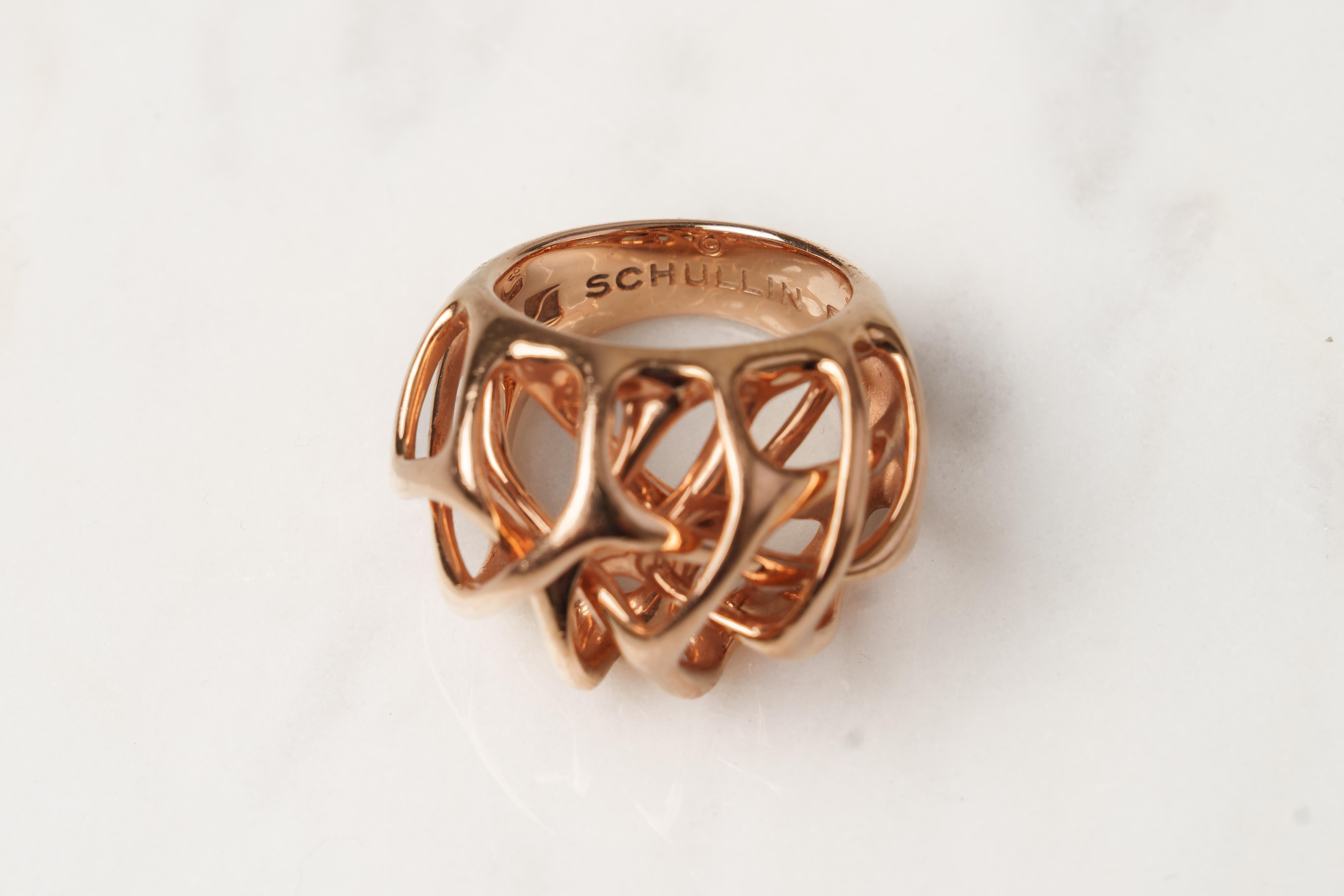 Anello a reticolo in oro rosa Schullin Wein in vendita 4