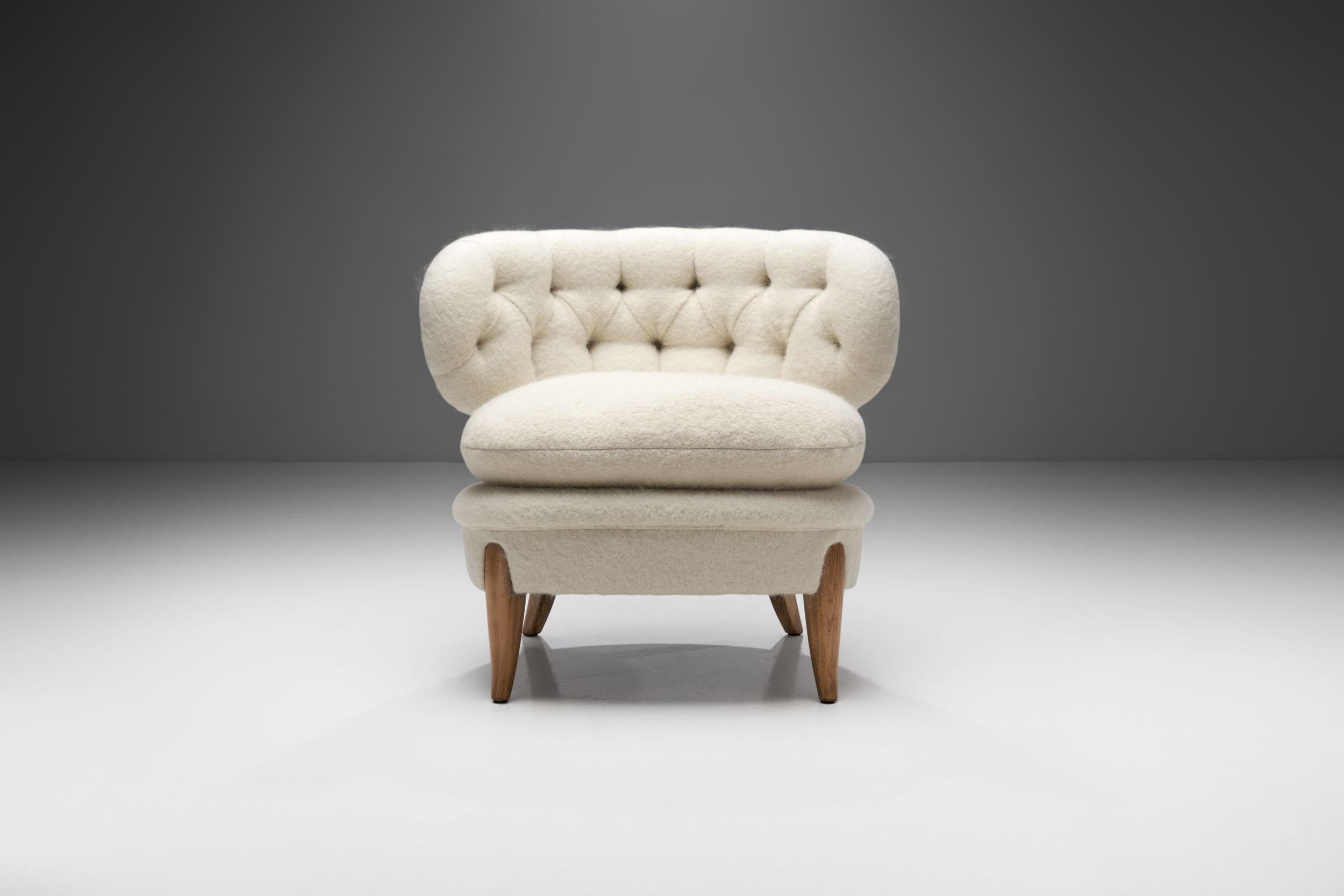 Mid-Century Modern “Schulz” Lounge Chair by Otto Schulz for Jio Möbler Jönköping, Sweden 1940s