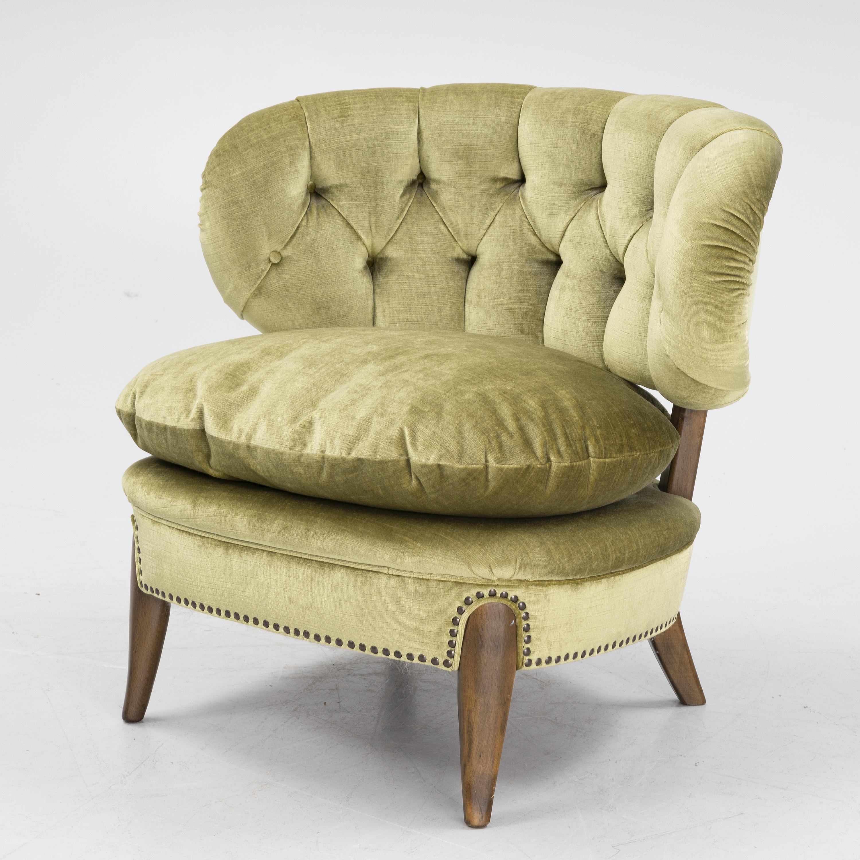 20th Century “Schulz” Lounge Chair by Otto Schulz for Jio Möbler Jönköping, Sweden, 1950 For Sale