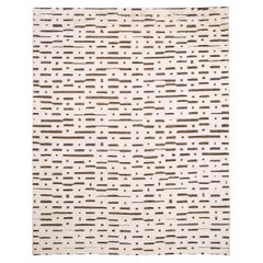 Schumacher Abstract Ikat 10' x 14' Rug In Ivory & Brown