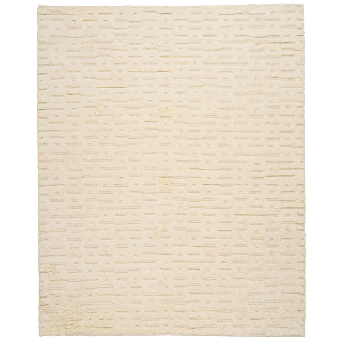 Abstract Ikat Rug in Ivory, 8x10'