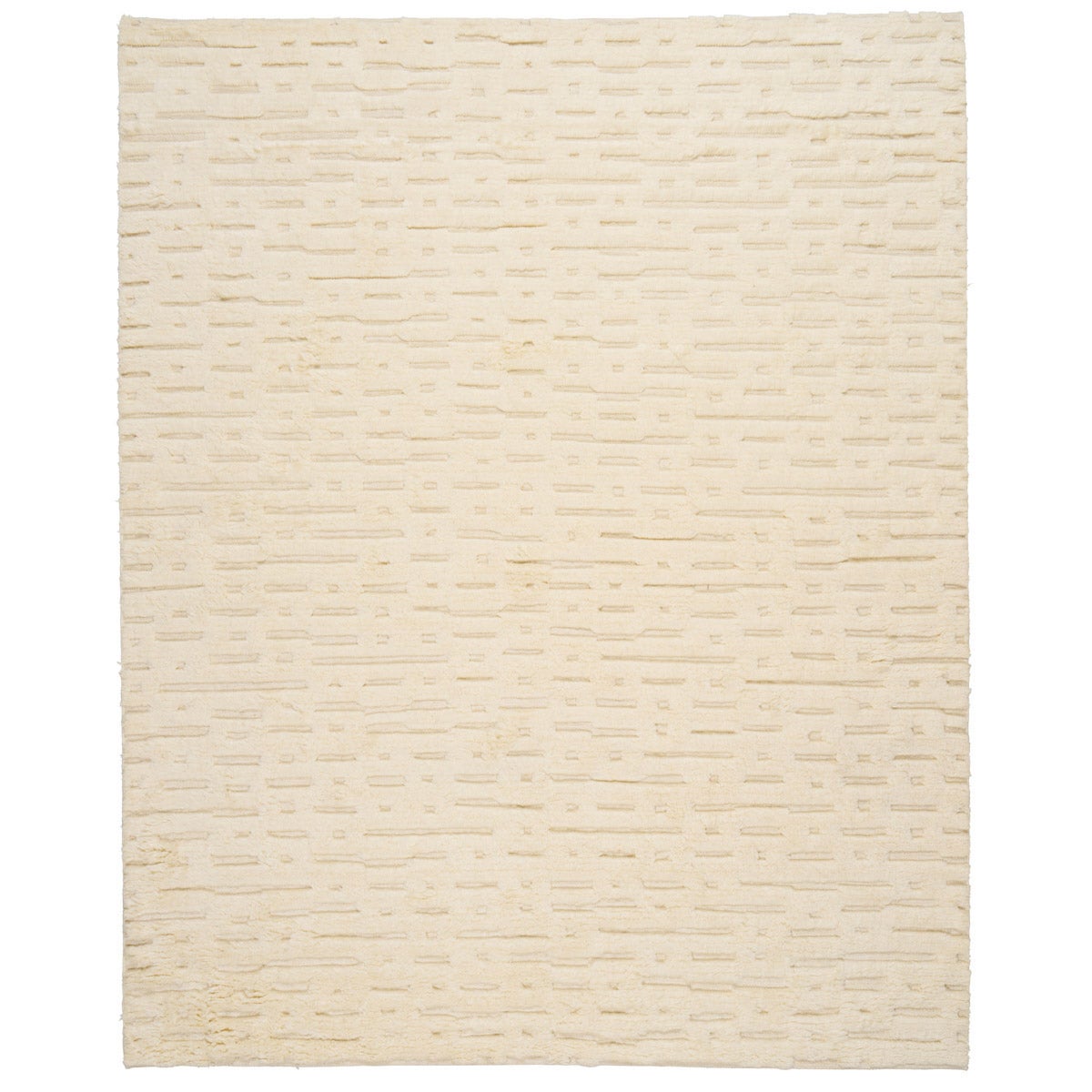Schumacher Abstract Ikat Rug in Ivory, 9x12'