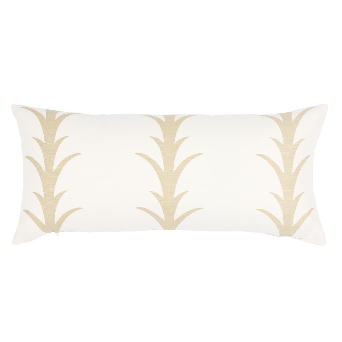 Schumacher Acanthus Stripe in Sand 30" x 14" Pillow For Sale