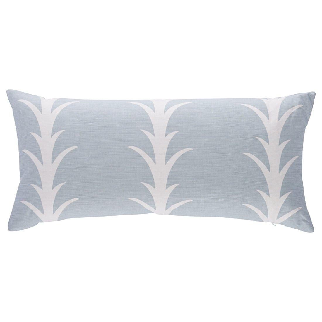 Schumacher Acanthus Stripe Pillow In Sky For Sale