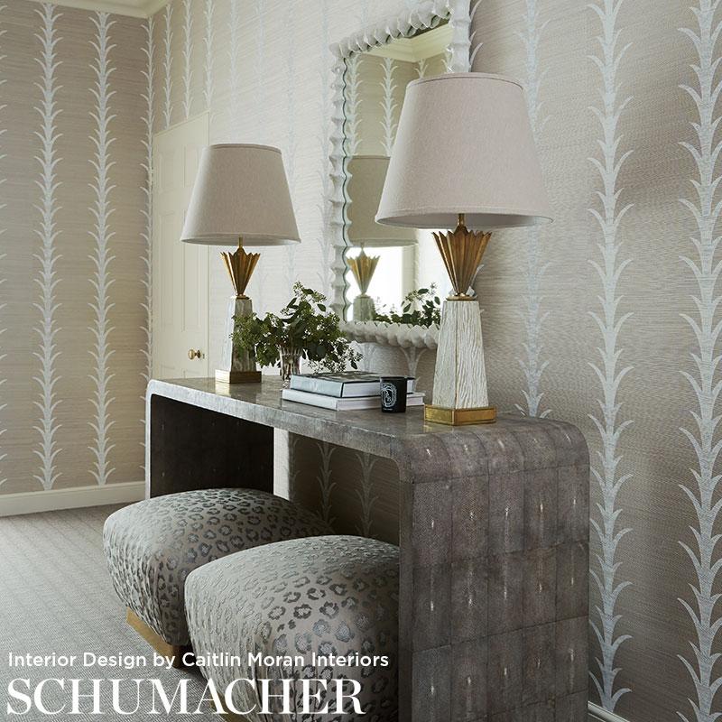 schumacher acanthus stripe fabric