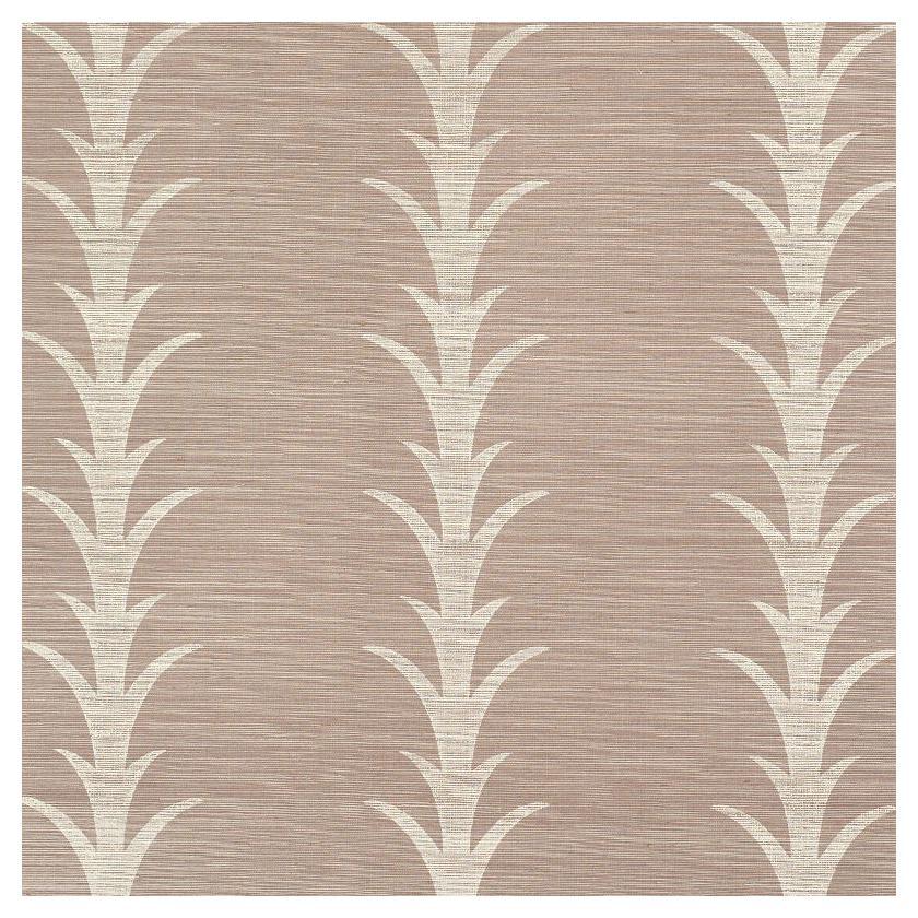 Schumacher Acanthus Stripe Sisal Wallpaper In Haze