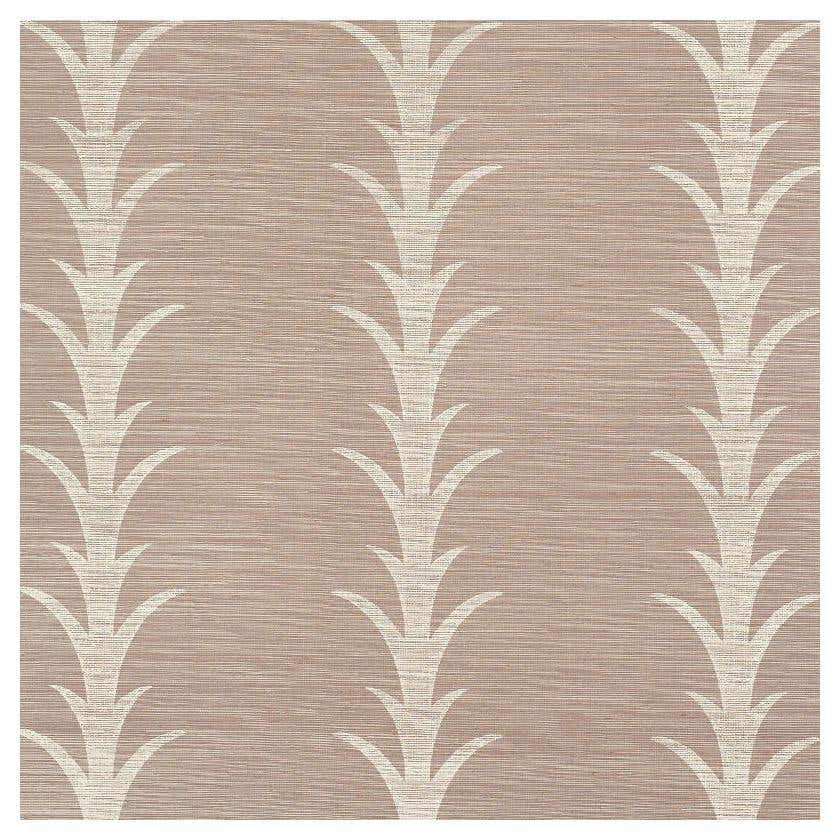 Schumacher Acanthus Stripe Sisal Wallpaper In Haze For Sale at 1stDibs