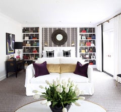 Schumacher Acanthus Stripe Sisal Wallpaper In Seaglass & Chalk