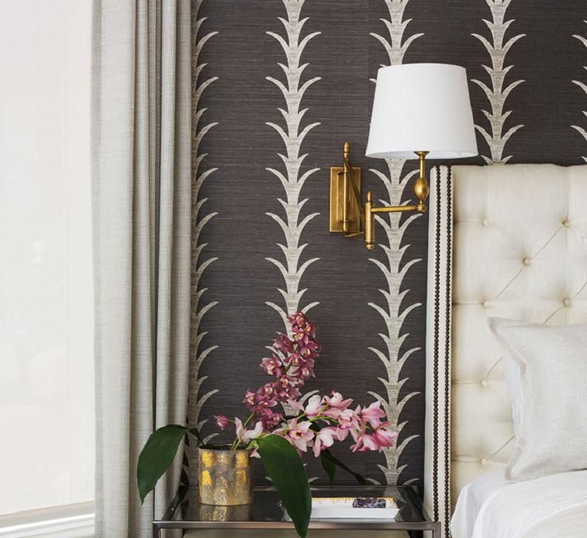 schumacher acanthus stripe wallpaper