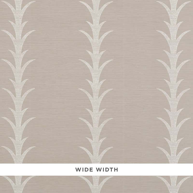 Schumacher Acanthus Stripe Sisal Wallpaper In Haze For Sale at 1stDibs