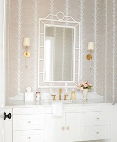 Schumacher Acanthus Stripe Vinyl Wallpaper In Limestone