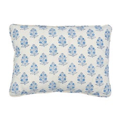 Schumacher Aditi Block Print 18" x 12" Pillow in Sky