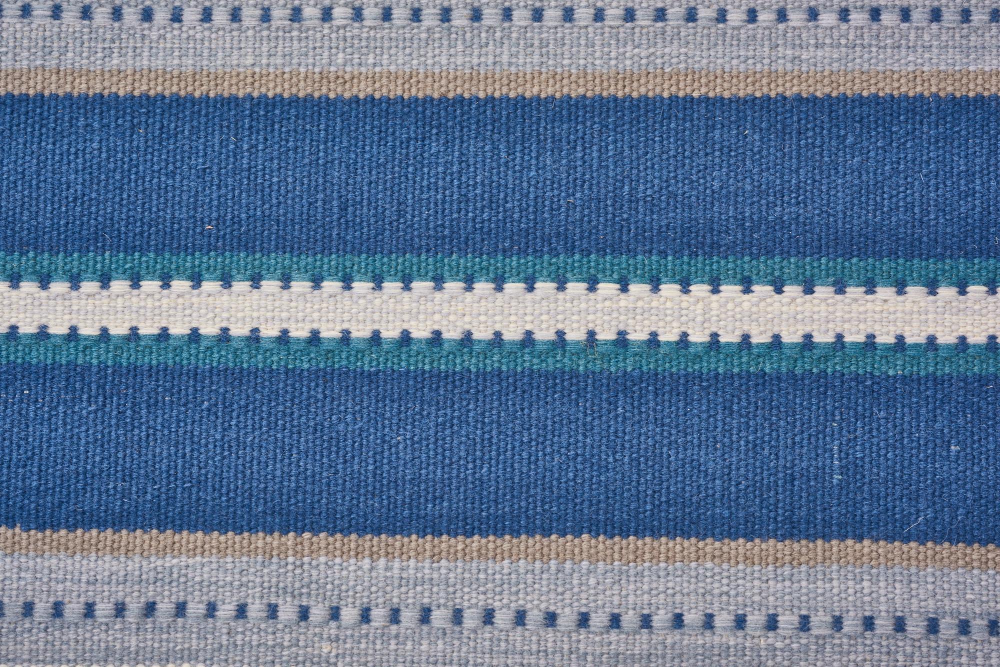 Modern Schumacher Admiral Stripe Area Rug in Handwoven Wool, Patterson Flynn Martin