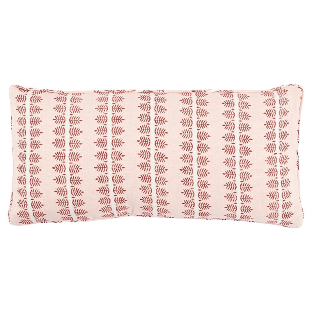 Schumacher Alva Hand Block Print Pillow In Blush For Sale