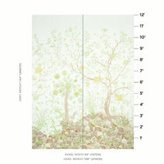 Schumacher Amaltas Wallpaper Mural in Green & Yellow