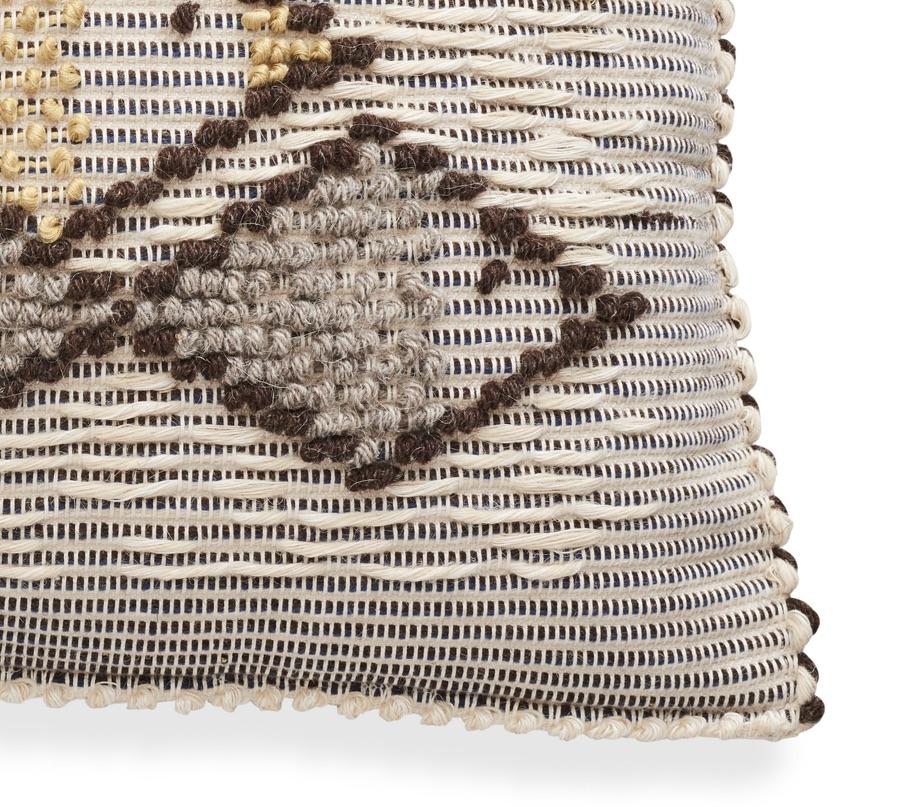 Schumacher Artigianale Italian Handwoven Cotton Wool Natural Blue Pillow In New Condition In New York, NY