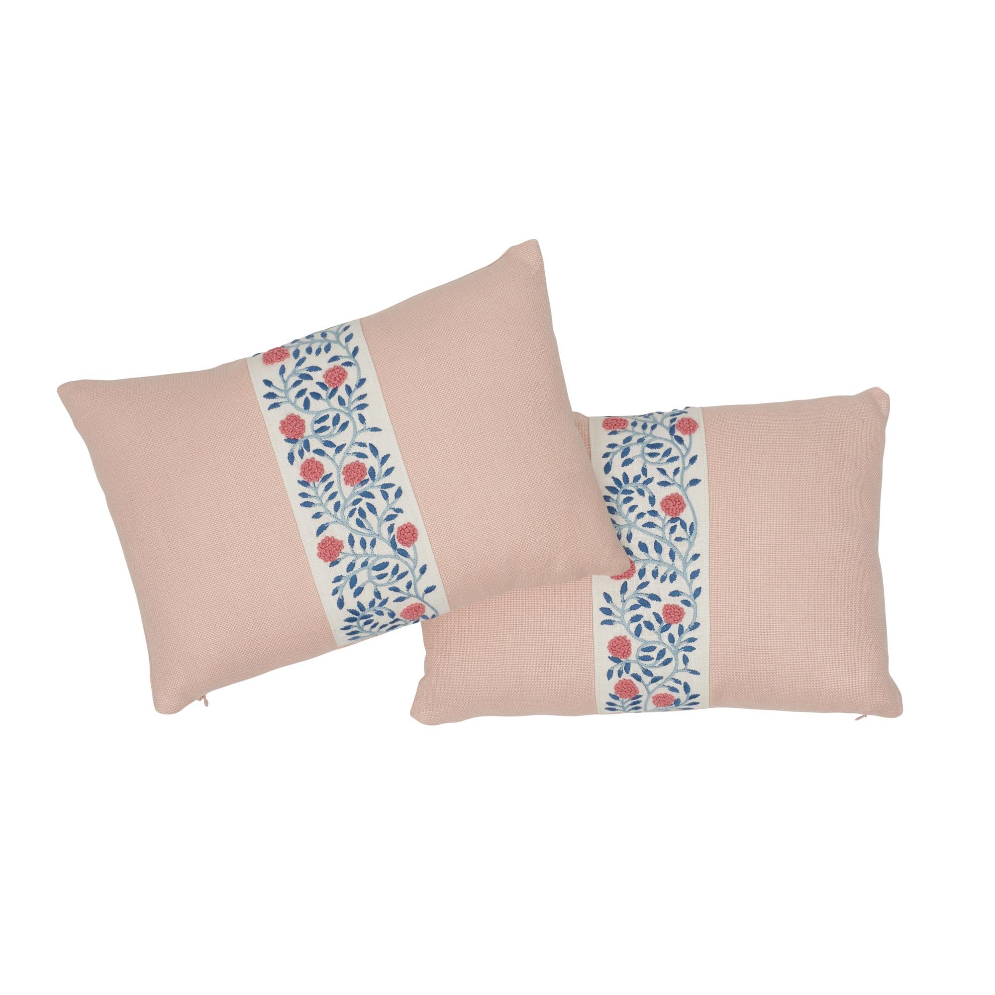 Schumacher Ashoka Lumbar Pillow in Rose Quartz In New Condition For Sale In New York, NY