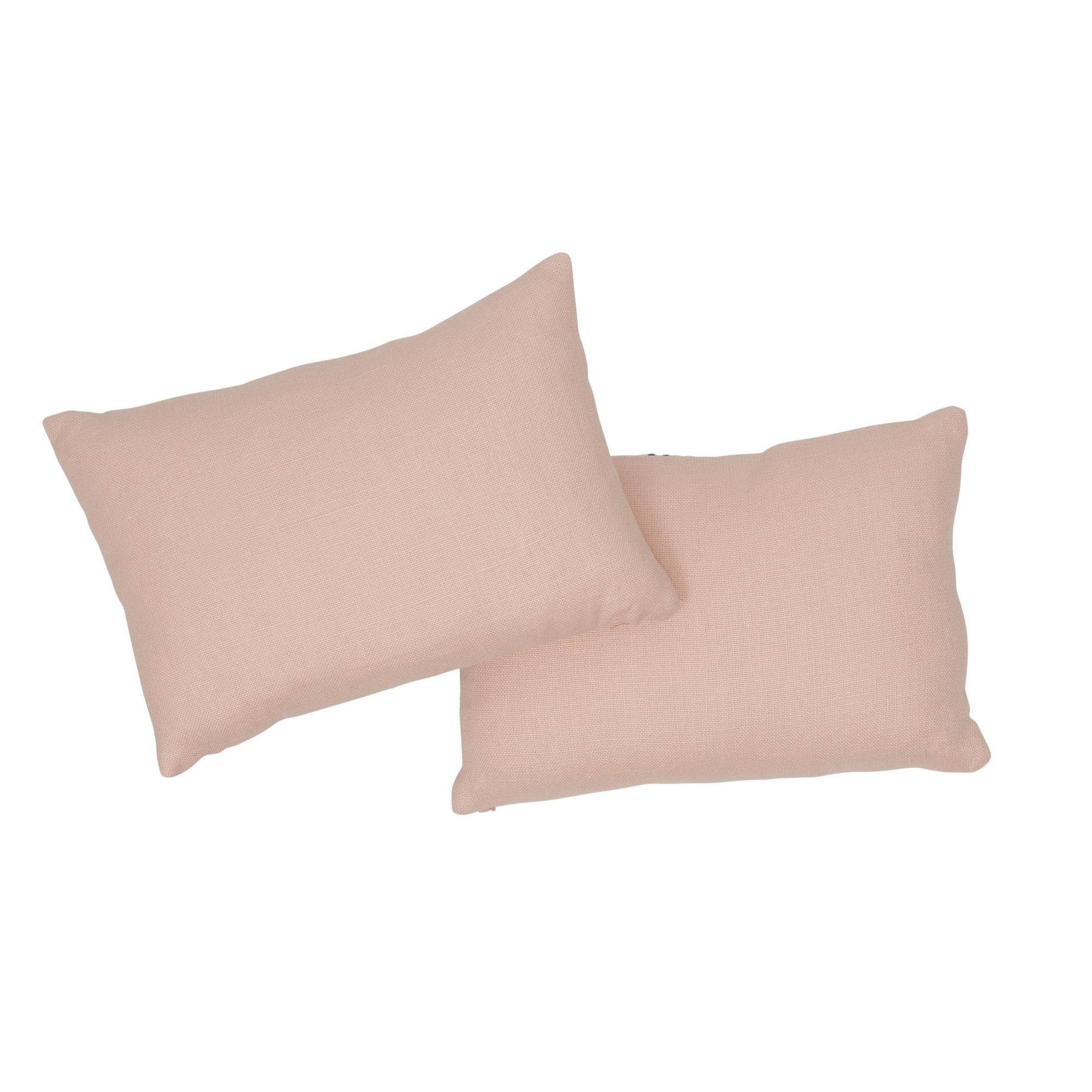 Contemporary Schumacher Ashoka Lumbar Pillow in Rose Quartz For Sale