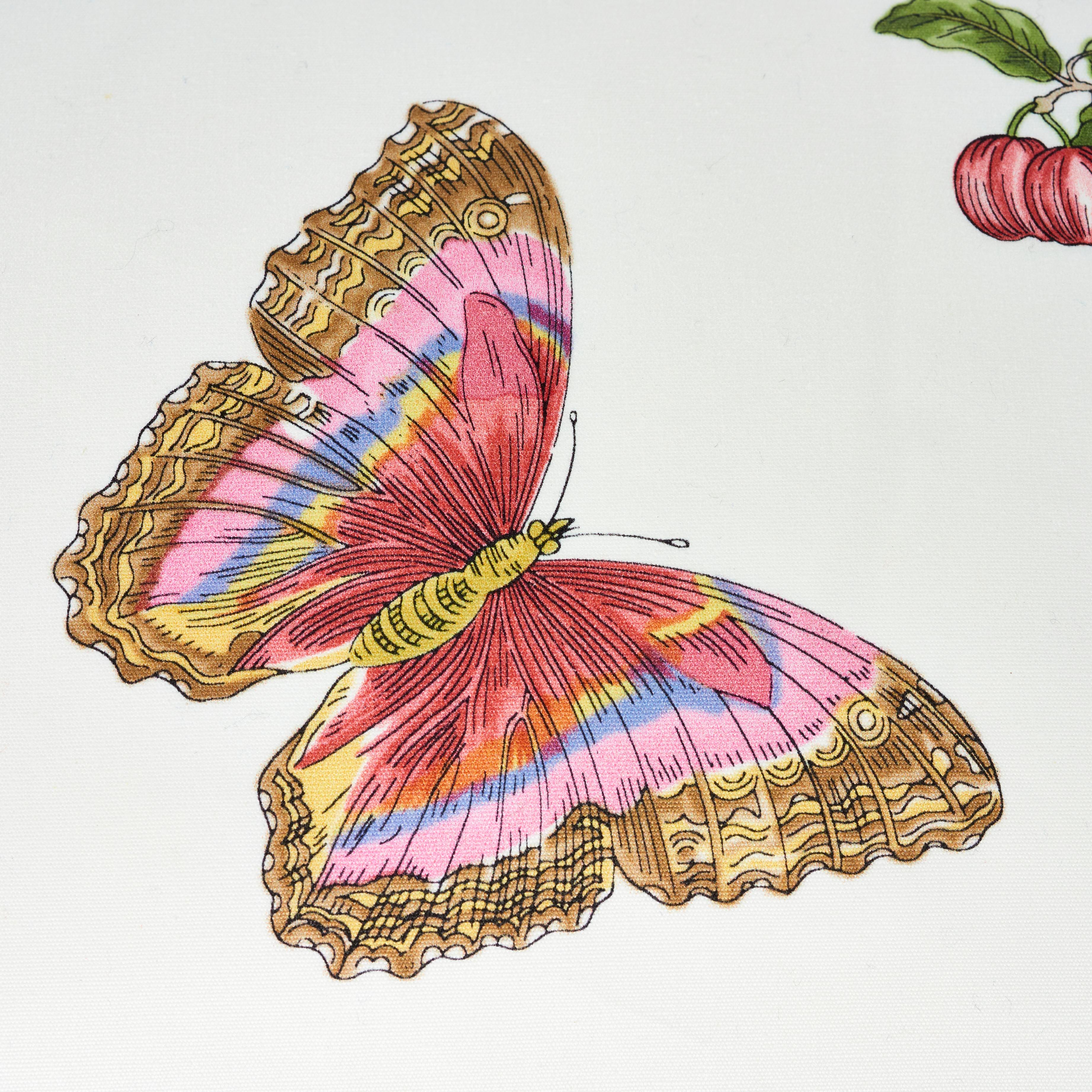 Moderne Coussin en coton Baudin à double-face papillon et chintz rose pâle Schumacher en vente