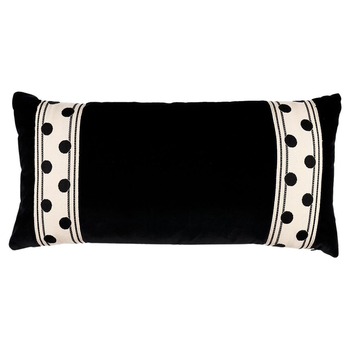 Schumacher Bianca 24x12" Pillow in Ivory Noir For Sale