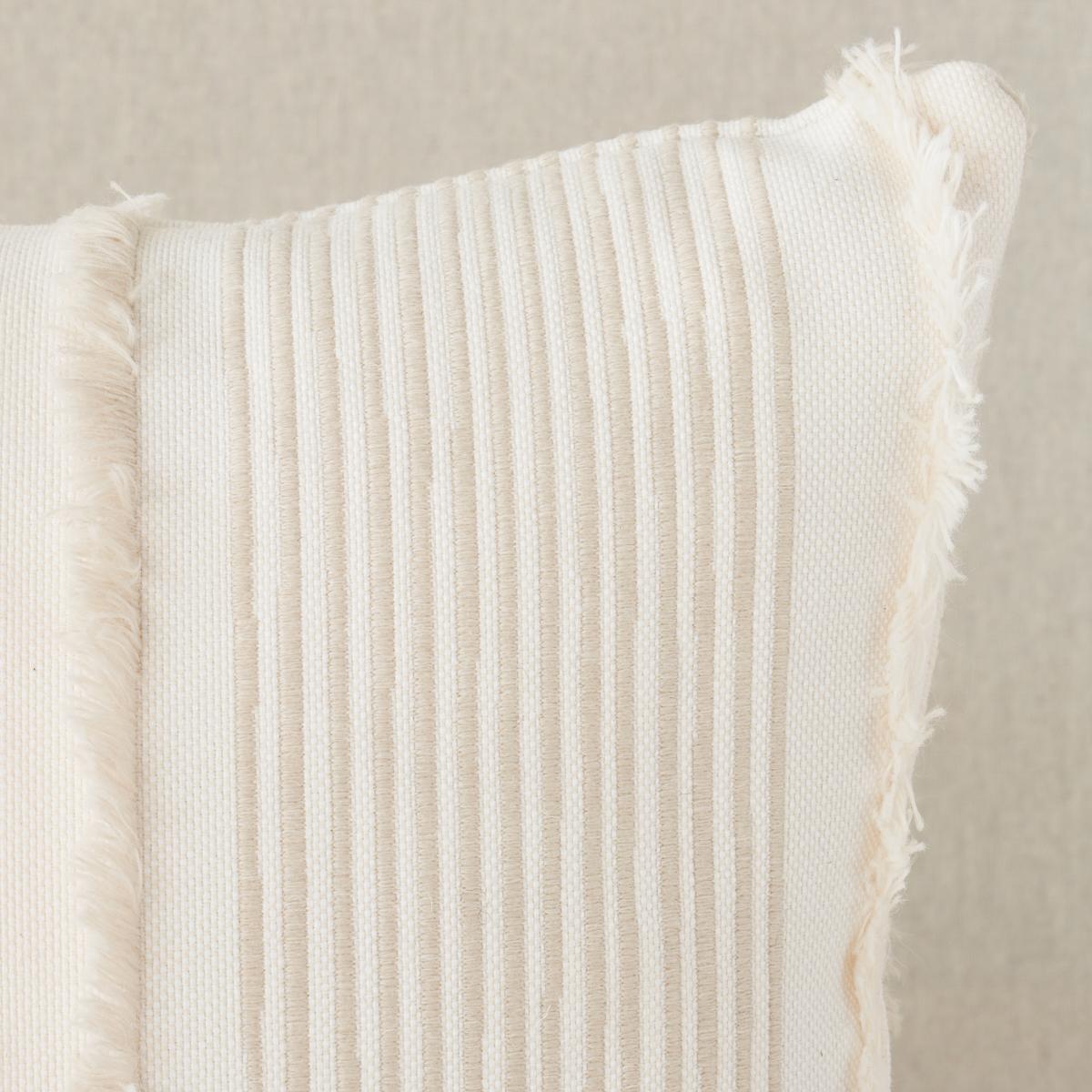 This pillow features Billy Indoor/Outdoor with a knife edge finish. A stunning combination of cut fringe and skinny pencil stripes, Billy Indoor/Outdoor in black is an elegant textural tonal stripe with a remarkably soft drape and luxurious hand.
