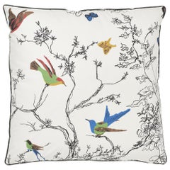 Coussin Schumacher oiseaux et papillons de 50,8 cm en multicolore