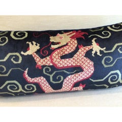 Schumacher "Bixi Velvet" Lumbar Pillow in Sapphire Blue