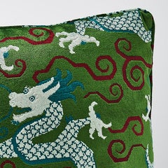 Schumacher Bixi Velvet Pillow in Emerald
