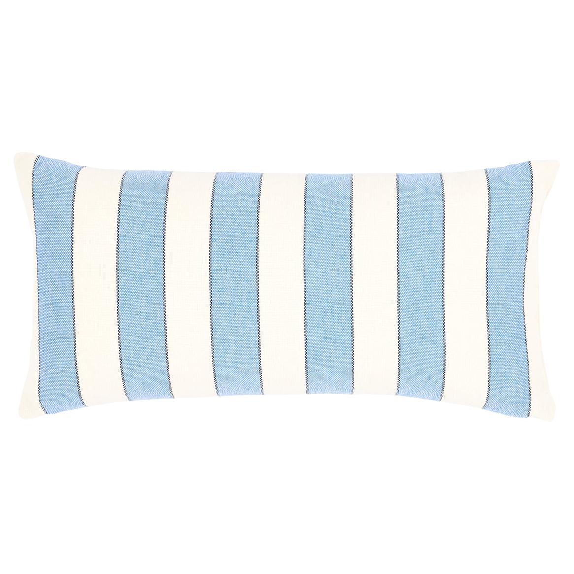 Schumacher Blumont I/O in Blue 24" x12" Pillow For Sale