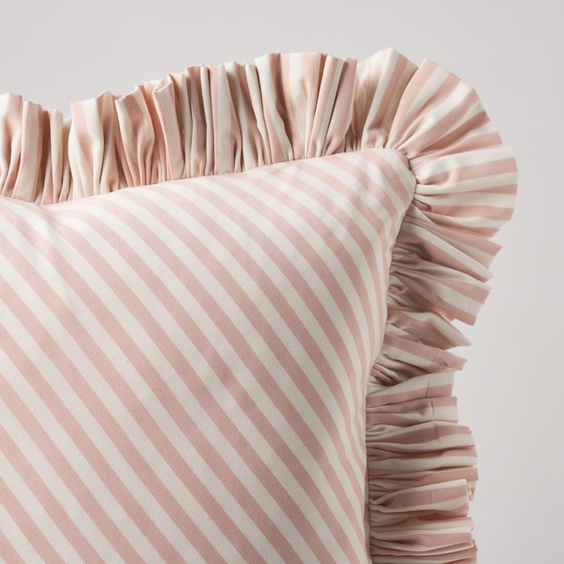 This pillow features Brigitte Stripe with a fringe finish. The perfect thin stripe, not too casual and not too dressy. Pillow includes a feather/down fill insert and hidden zipper closure.

*If out of stock, lead-time is 15-20 business days