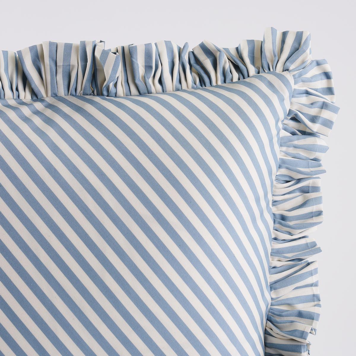 This pillow features Brigitte Stripe with a 1.5