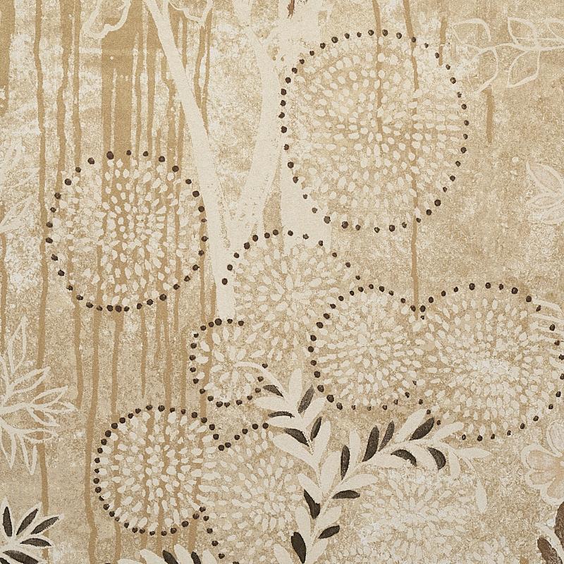 Mural de papel pintado Schumacher by Colette Cosentino Bisou en dorado Regencia en venta