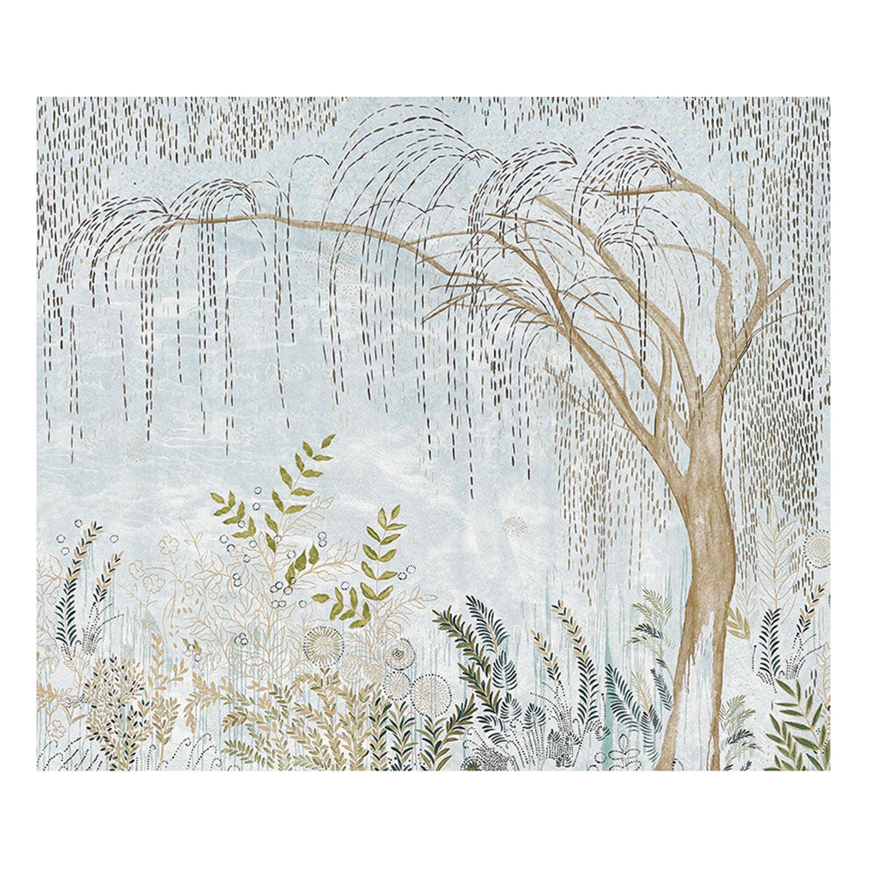 Schumacher by Colette Cosentino Bisou Wallpaper Mural in Mineral For Sale