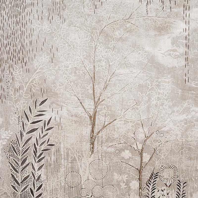 Regency Schumacher by Colette Cosentino Bisou Wallpaper Mural in Tin For Sale