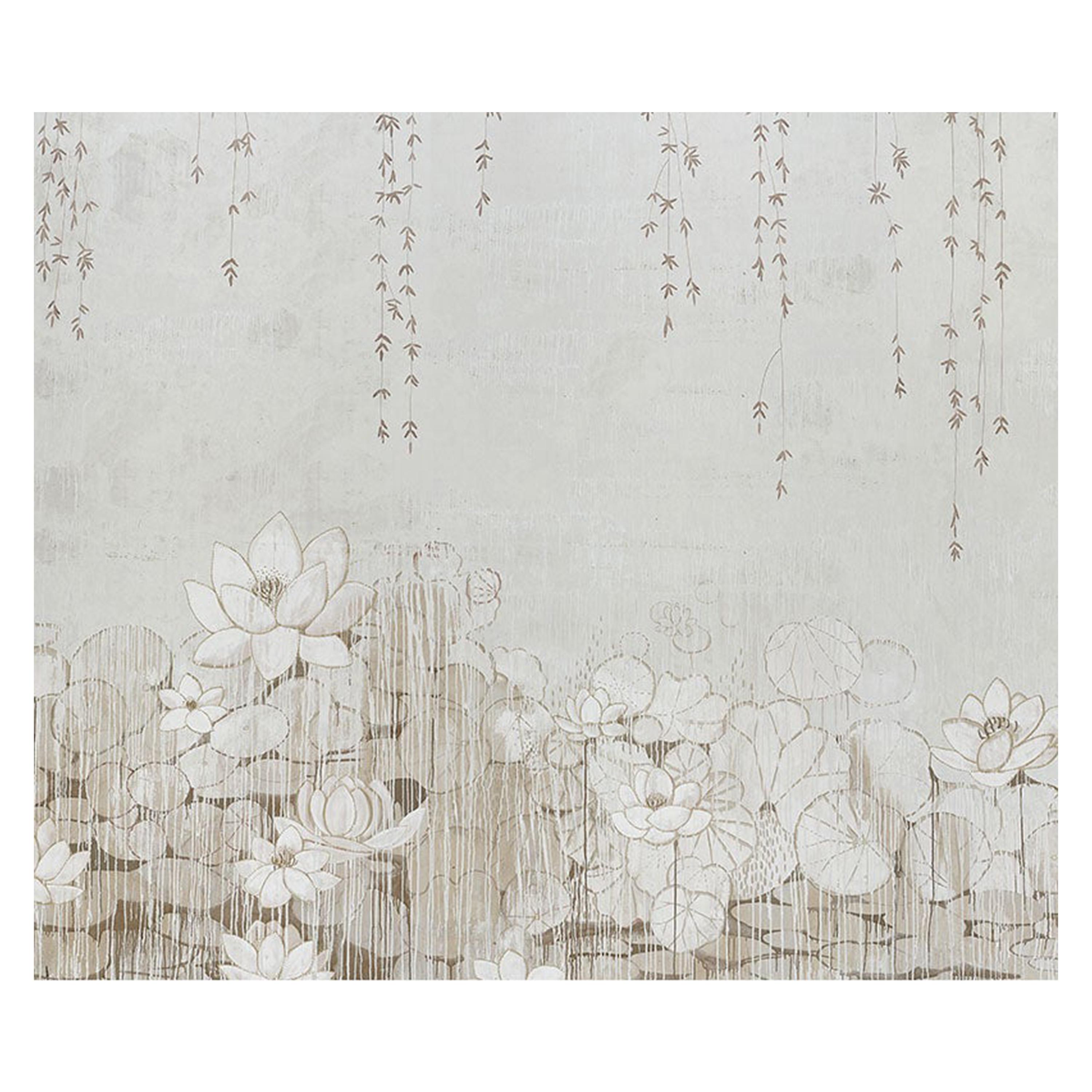 Schumacher by Colette Cosentino Chatoant Wallpaper Mural in Blush For Sale